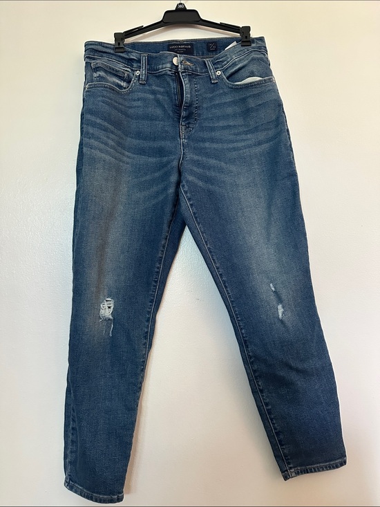 Lucky Brand Denim - Lucky Brand Women's AVA Mid Rise Skinny Distressed Dark Blue Jeans